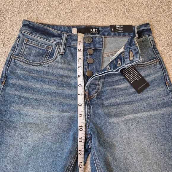 KUT From The Kloth Womens Margot High Rise Long Denim Shorts Size 0 - Picture 5 of 7